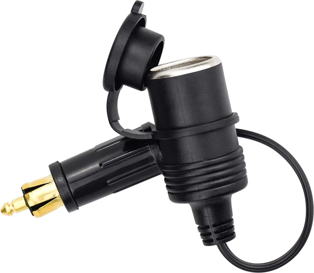 Adattatore presa accendisigari da presa tedesca DIN a presa accendisigari europea moderna, diametro 21mm, max 8A, cavo 20cm SK9747