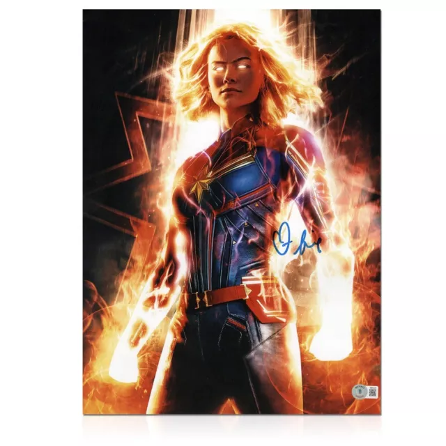 Captain Marvel-Poster, signiert von Brie Larson