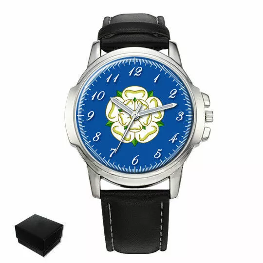 Yorkshire Rose County Flag Gents Mens Wrist Watch Anniversary Best Gift Engraved