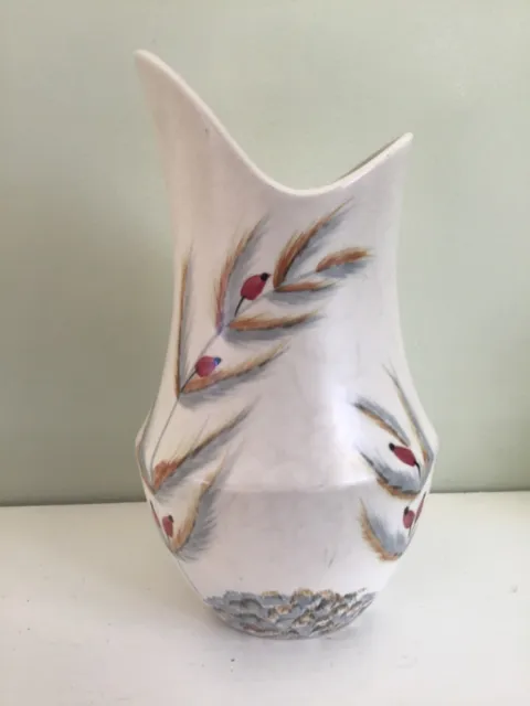 Vintage Signed E Radford Vase Hand Painted Wild flower Pattern  20cm Tall