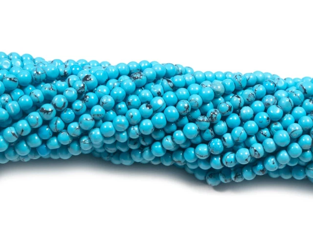 AAA++ Arizona Turquoise Plain Round Gemstone 12 » 3mm 4mm 5mm Perles de...