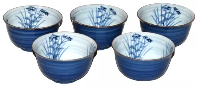 5 Vintage Chinese Porcelain Sacrificial Ji Blue Glaze Autumn Leaves Tea Cups