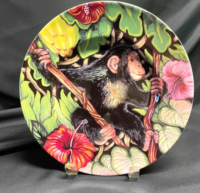 Fitz & Floyd Exotic Jungle 9 1/4" Salad Desert Plate, Bone China - CHIMP