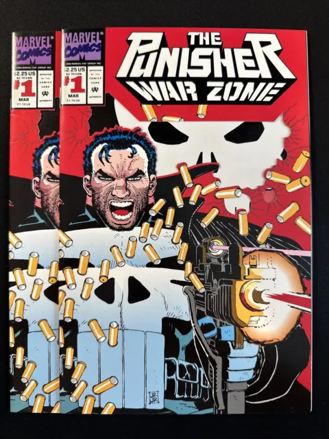 The Punisher War Zone #1 Lot Of 2 Marvel Comics Modern Age 1992 Very Fine