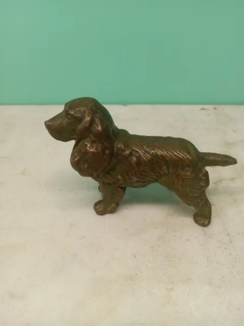 Vintage  3"1/2  Bronze  COCKER SPANIEL Cast DOG Metal FIGURE