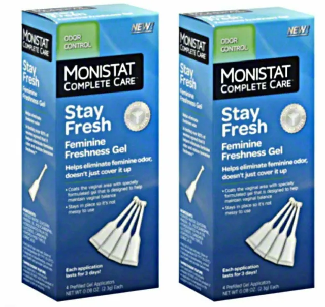 Gel de frescura para control de olores femeninos Monistat Complete Care Stay Fresh 4ct paquete de 2
