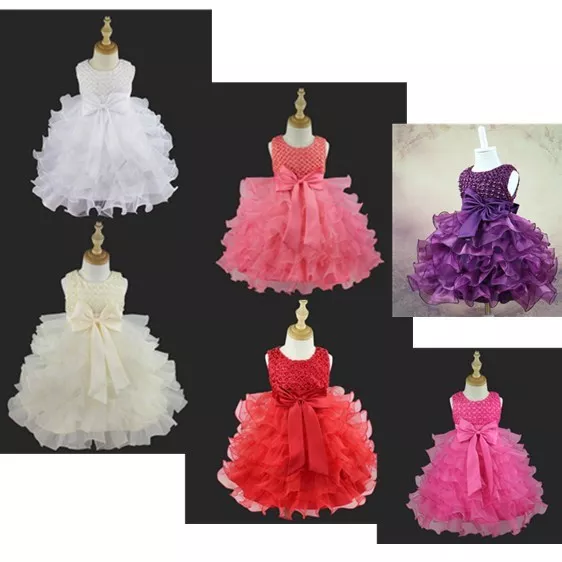 Flower Girls Dress Petals Princess Party Wedding Birthday Pageant Tutu Dress 3