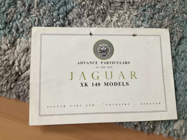 Jaguar. Xk140 Models (Advance Particulars) Brochure