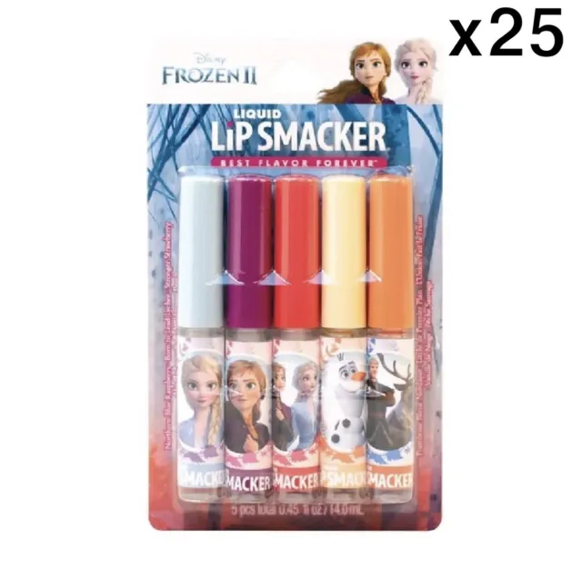 ❄️ Lot of 25 Lip Smacker Disney Frozen 2 Liquid Flavored Lip Balm Set of 5 ❄️