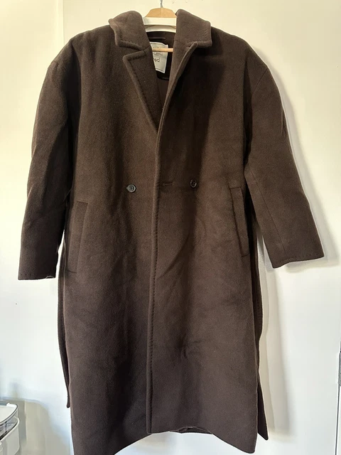 WILFRED TOWER SOFT Warm Virgin Wool Trench Coat In Brown Women s