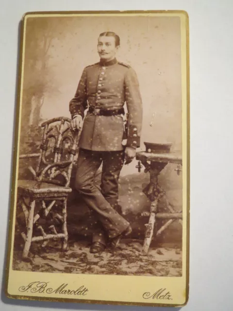 Metz - stehender Soldat in Uniform - Regiment KB IR 8 ? / CDV