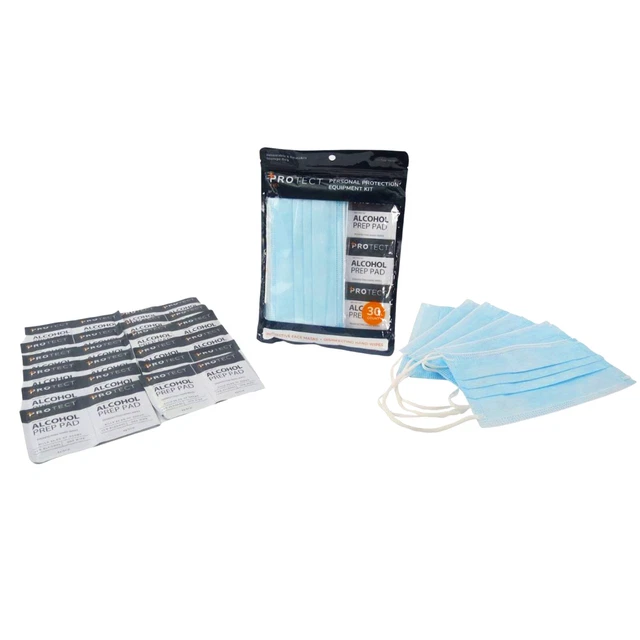 PROtect 30 Piece Kit with 6 Facemasks and 24 Alcohol Wipes