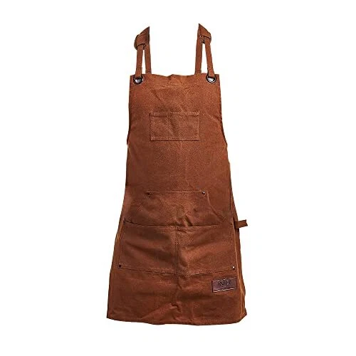Nut Hugger Mens Work Apron with Pockets, Heavy-Duty Waxed Canvas Water