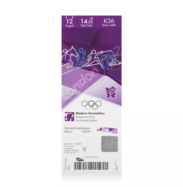 UNSIGNED London 2012 Olympics Ticket: Modern Pentathlon, August 12th