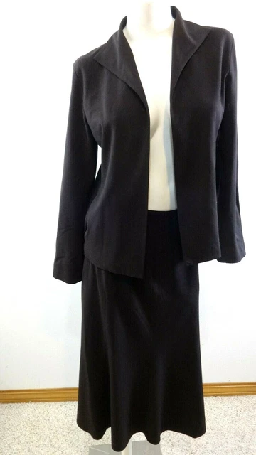 Eileen Fisher DONNA Marrone Misto Lana Gonna Abito TAGLIA S