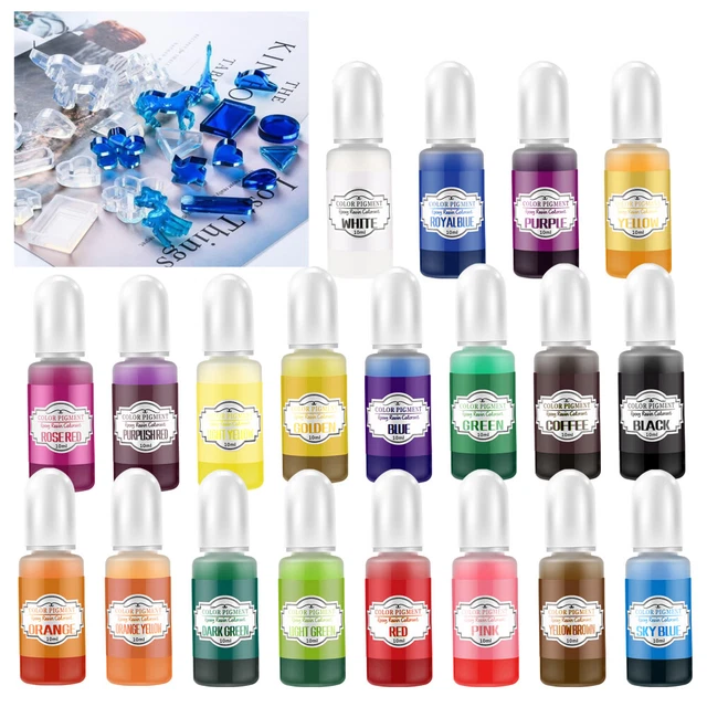 EPOXY RESIN PIGMENT Liquid Colorant DIY Resin Dye Art Kit Set 10ml 20 ...