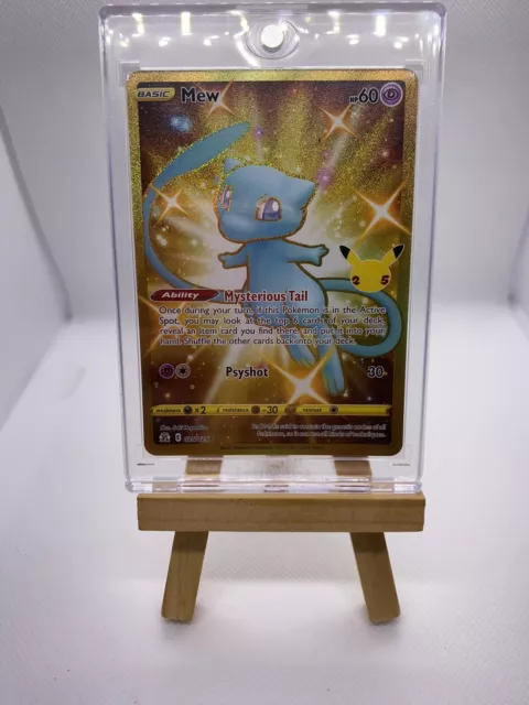 Mew 25/25 SWSH Celebrations Holo Gold Secret Rare Pokemon Card NEAR MINT TCG