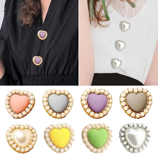 Camisa con botones de costura hágalo usted mismo hecha a mano botones de costura botones amor corazón botones perlas