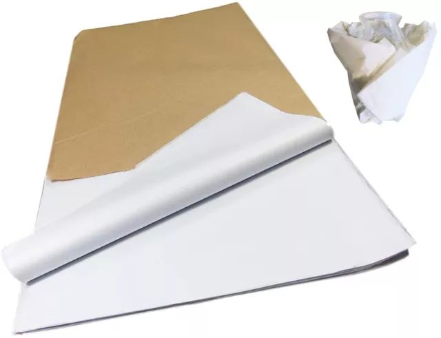 100 Sheets White Coloured Acid Free Wrapping Tissue Paper Bulk Storing 500x750mm