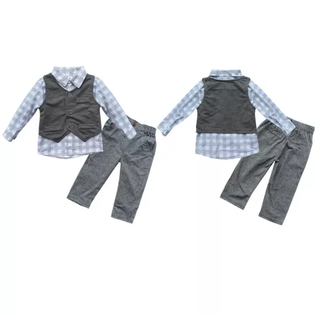 US Baby Boys Gentleman Romper Outfits Kids Jumpsuit T-Shirts Pants Party Costume