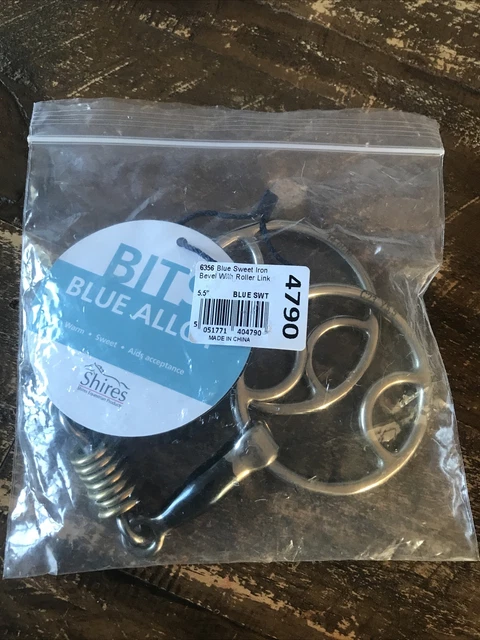 Shires Blue Sweet Iron Bevel / Wilkie  With Roller Link Bit - 4.5", 5" or 5.5".