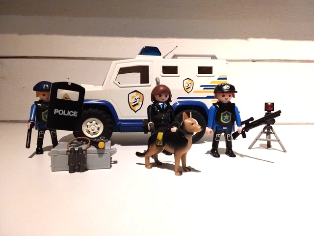 Lot Playmobil Vintage - Police, Bateau, Motos, Voiture - Occasion