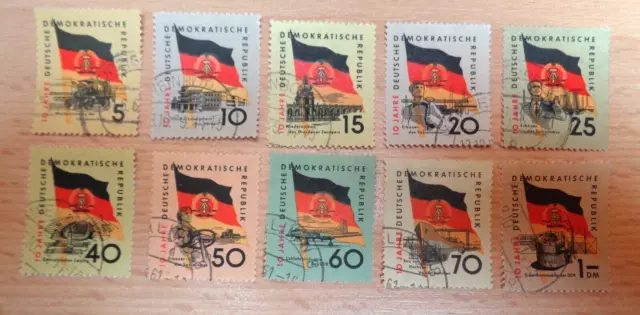 Ddr 1959  Briefmarken   Satz 10 Jahre Ddr Gestempelt