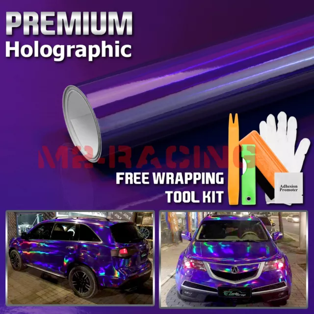 Gloss Iridescent Holographic Rainbow Vinyl Car Wrap Auto Decal