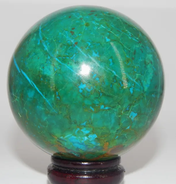 Kugel Malachit-Chrysokoll 605g, 7,5 cm Durchmesser, sehr hübsche Farbe