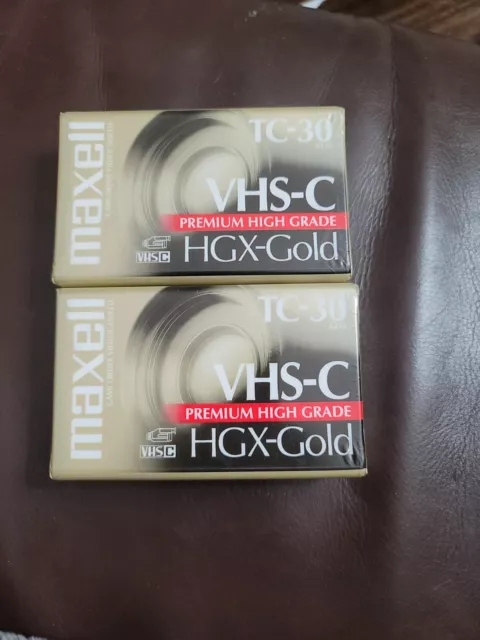 Maxwell VHS-C TC-30 HGX-Gold Premium High Grade Video Tapes Lot Of 2 New Sealed