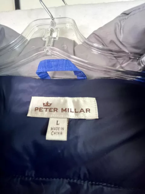 PETER MILLAR ALL Course Down Puffer Outdoor Puffer Vest Gray Men's Size ...