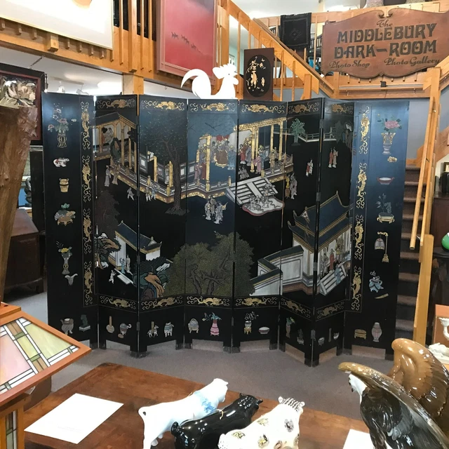 Large 8 Panel Chinese Coromandel Lacquered Folding Screen