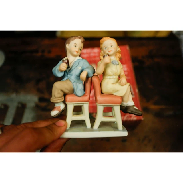 Coca Cola Simpler Days Porcelain Figures 538892L Enesco 1950s Cute Young Kids