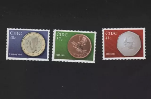 Ireland stamps: 2002 SET - Euro Currency - Irish Coins SG 1506- 1508 MNH