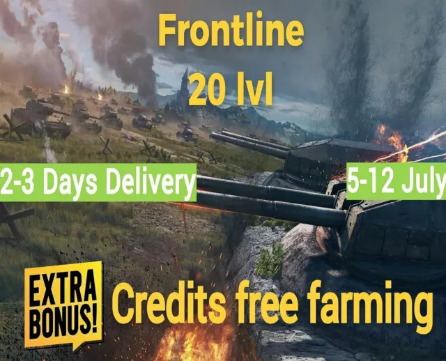 World of Tanks l Frontline 20 lvl + Credits bonus farming l WOT