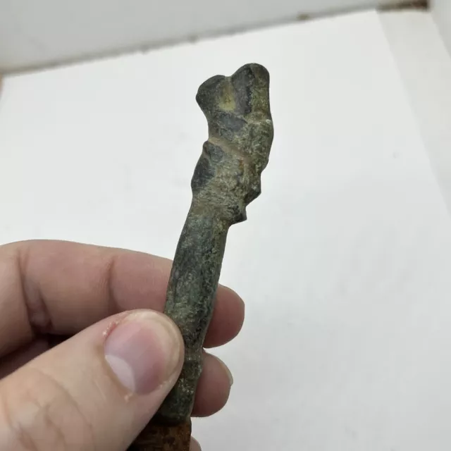 Authentic Ancient Roman Empire Iron Knife Blade Artifact Bronze Cast Handle = B 3