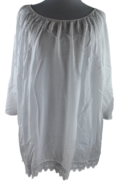 BON PRIX DONNA Tunica Bianca Lunga Camicetta Taglie Forti Schlitzarmel Estate EUR 20 49 PicClick IT