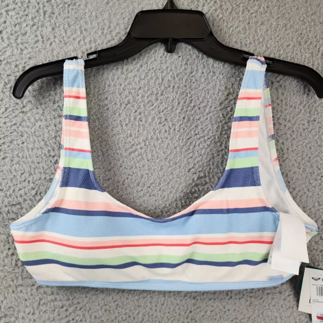 ROXY Line up Bralette Bikini Top Juniors XL Multicolor Stripe Removable Pads