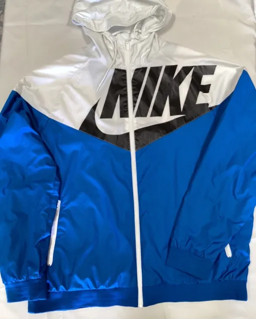 Nike Sportswear GX1 Windrunner Jacket Rare Blue White Black Spell Out Men XXL