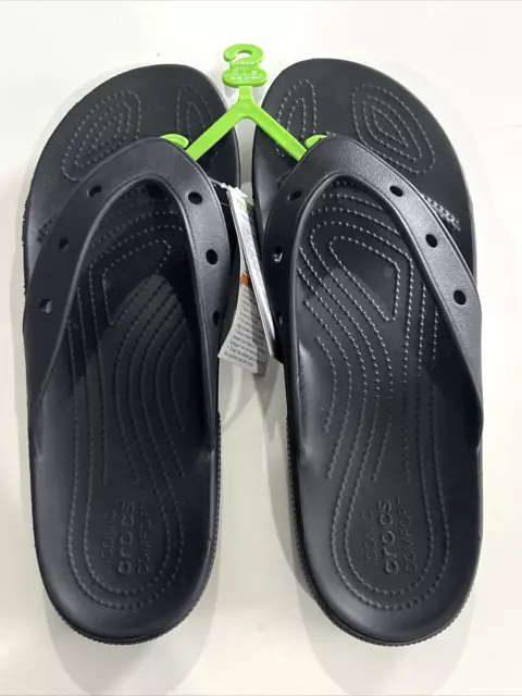 Crocs Classic Flip Flops Iconic Comfort Black Sandals Men's Size  11 New