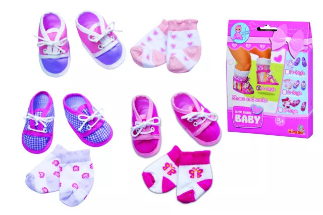 Puppenschuhe Socken Set 4 fach sortiert für 43 cm Puppen NEW BORN BABY NEU