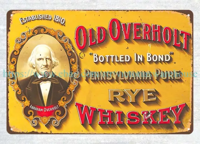 Old Overholt Rye Whiskey metal tin sign metal house signs