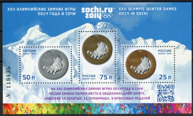 Russland Block Nr. 198 I postfrisch Olympische Winterspiele 2014 Sotschi  MNH
