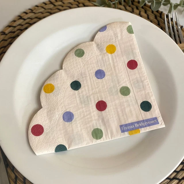 Polka Dot Napkins Emma Bridgewater | Scalloped Edge Multicolored x 12