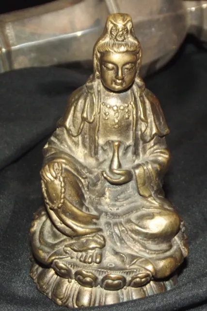 vintage brass buddha statue