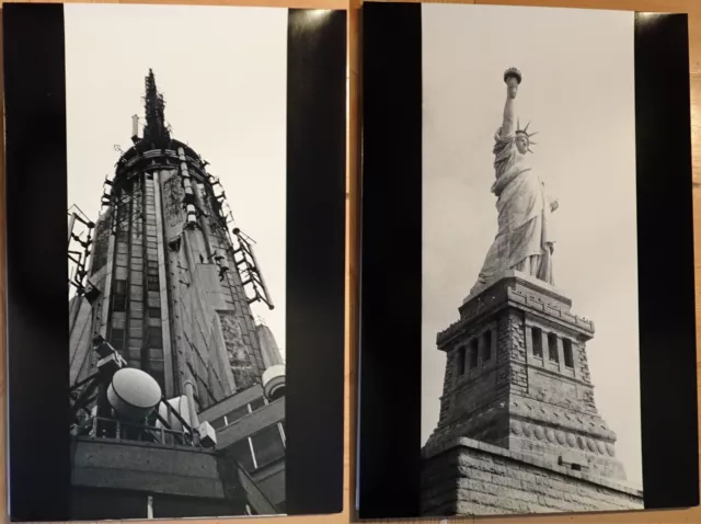 New York City NYC Empire State Building & Statue Of Liberty Photos 12" x 18"