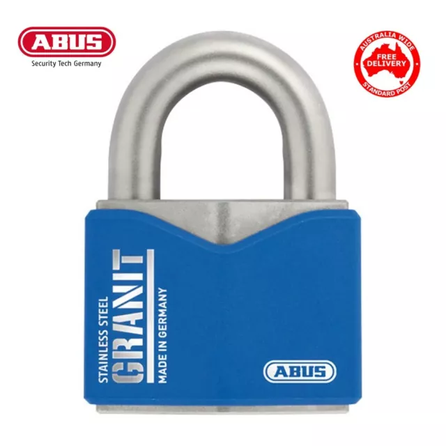 ABUS GRANIT PADLOCK 37ST55 High Security Full Stainless Steel Padlocks Free Post