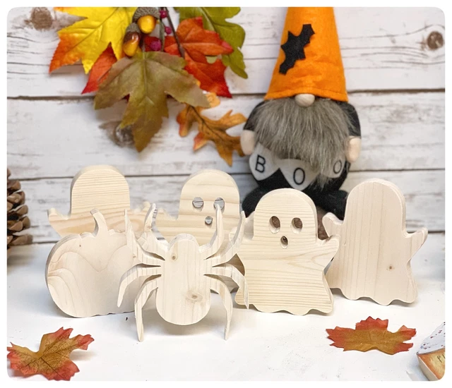 Grado B Madera Inacabada Sin Acabar Forma Calabaza Artesanía DYI Otoño Otoño Halloween