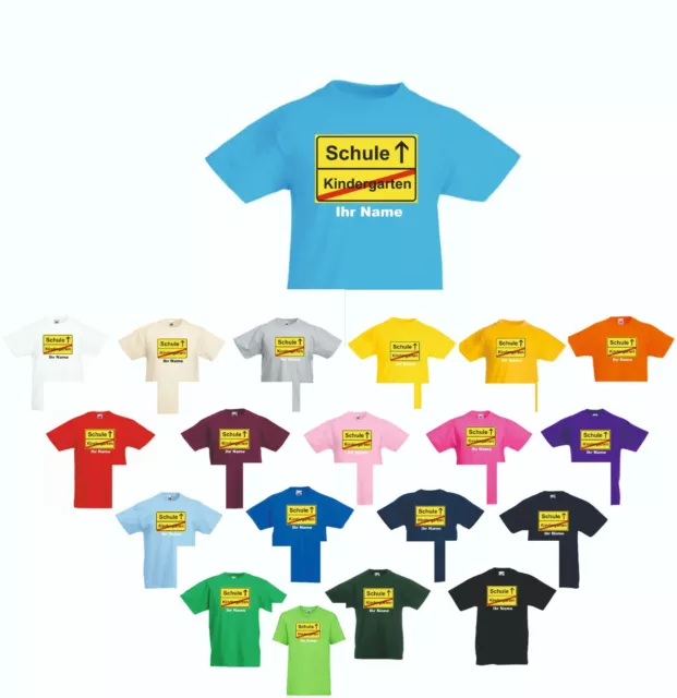 T-Shirt Kindergarten Schule Schulkind mit Wunschnamen Valueweight T F140K