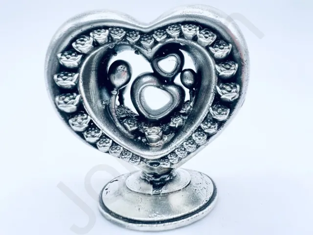 3.2 oz Hand Poured .999+ Fine Silver Rose Heart Bullion Art 3D Cast Ingot Statue 2